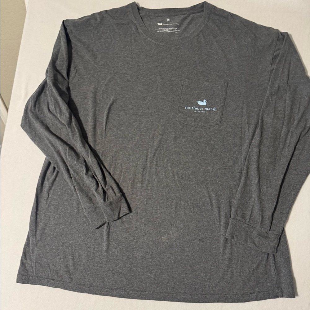 Southern Marsh Men's Charcoal Long Sleeve Tee